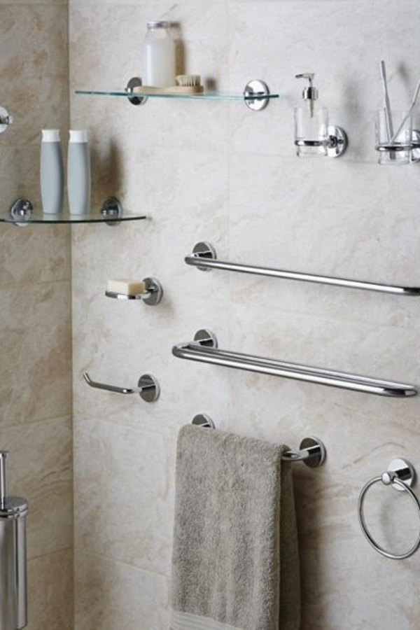 Brushed Nickel Towel Rail Set