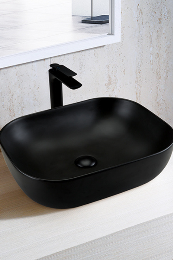 Matt Black Table-Mounted Wash Basin