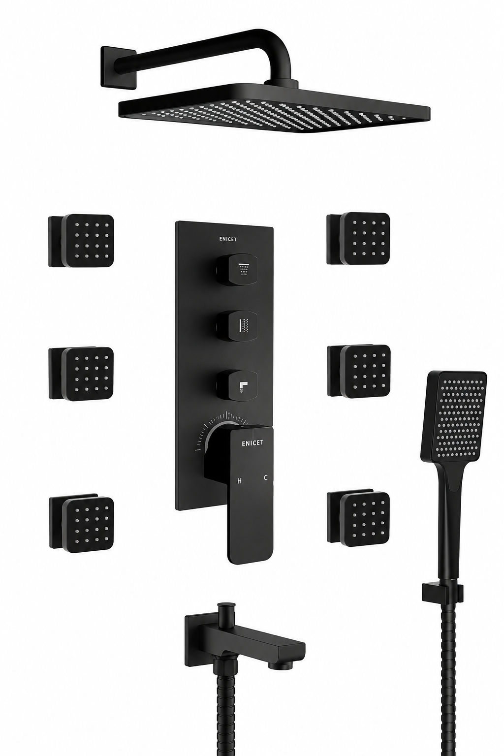 4 Outlet Body Jet Diverter Set 