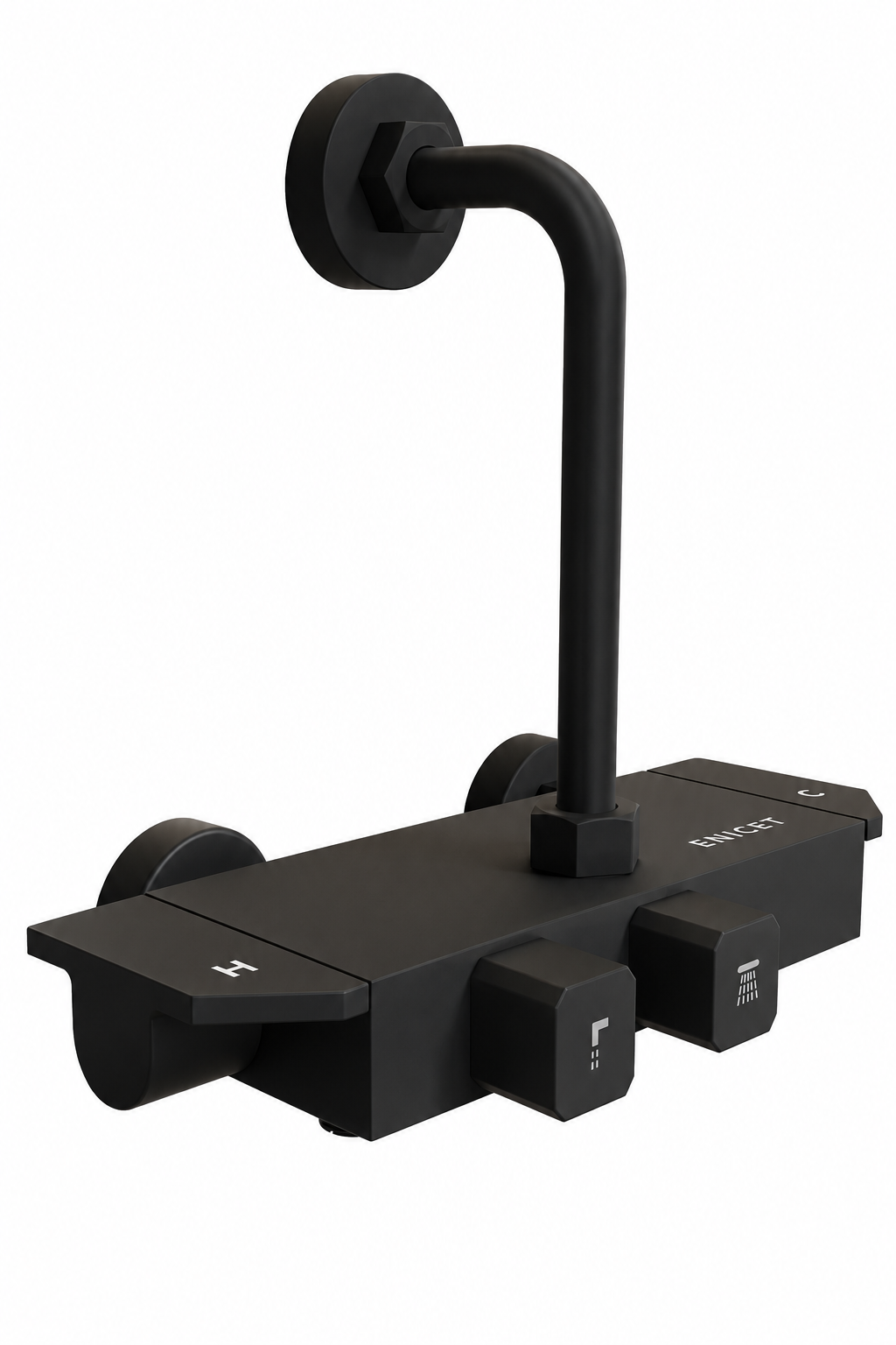Matte Black Piano Shower Mixer