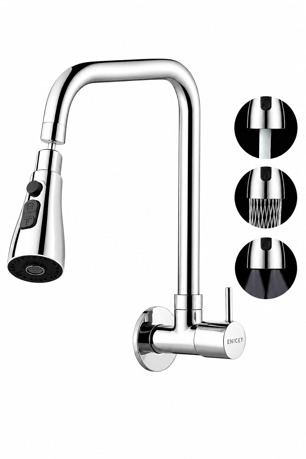 ENICET Kitchen Sink Tap With Triple Flow